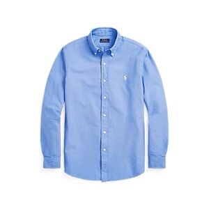 R2-15 NWT Size L Ralph Lauren Shirt Mens Button Front Long Sleeve Blue